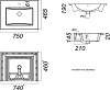 Мебель для ванной Comforty Модена М 75, напольная, белая матовая с раковиной Quadro 75