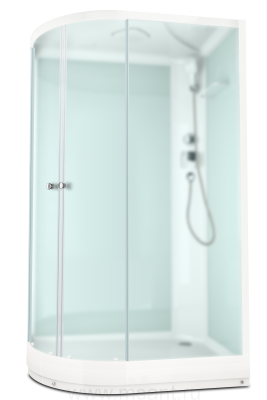 Душевая кабина DOMANI-SPA Delight Slim 128 R низкий поддон белая стеклянная задняя панель сатин матированное стекло 1200*800*2180