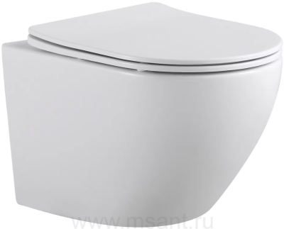 Унитаз подвесной Aquanet Rimless Cetus 2.0 W LX-1901Крышка-сиденье Soft Close-SLIMSEAT