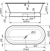 Ванна из искусственного камня Фэма Феррара 170x80 белая на подиуме