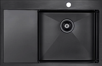 Мойка кухонная Paulmark Elde PM807851-GMR вороненая сталь