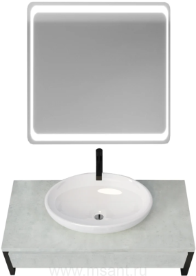 Мебель для ванной 1MarKa Grunge Loft 90 бетон светлый