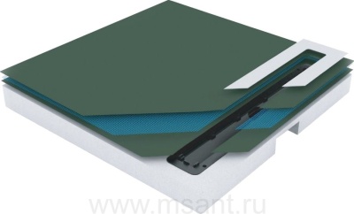 Поддон для душа Pestan Confluo Board 40007822SS 120x120, под плитку со встроенным лотком, решетка хром матовый