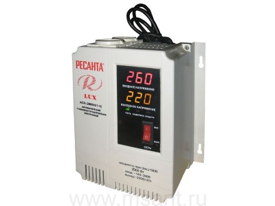 Однофазный цифровой настенный стабилизатор серии LUX РЕСАНТА ACH-2000Н/1-Ц