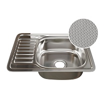 Мойка врез 65х50 (0,8) прав вып 3 1/2 MIXLINE 18см с сифоном ДЕКОР