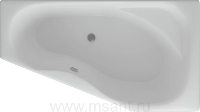 Акриловая ванна Акватек Медея 170x95 R, с каркасом, фронтальным экраном, сливом-переливом