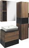 Тумба Comforty Штутгарт 60, подвесная, дуб тёмно-коричневый c раковиной Comforty 9055RA-50