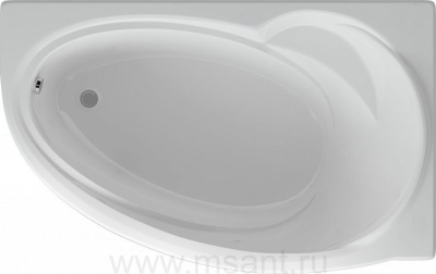 Акриловая ванна Aquatek Бетта 170x97 R, с каркасом, фронтальным экраном, сливом-переливом