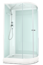 Душевая кабина DOMANI-SPA Delight Slim 128 L низкий поддон белая стеклянная задняя панель сатин матированное стекло1200*800*2180