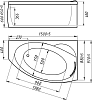 Ванна из искусственного камня Фэма Аделина 150x90 L(металлические ножки с подпятниками) 