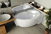 Акриловая ванна Акватек Бетта 160x97 R, с каркасом, фронатальным экраном, сливом-переливом