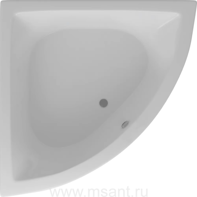 Акриловая ванна Акватек Юпитер 150x150, с каркасом, фронтальным экраном, сливом-переливом
