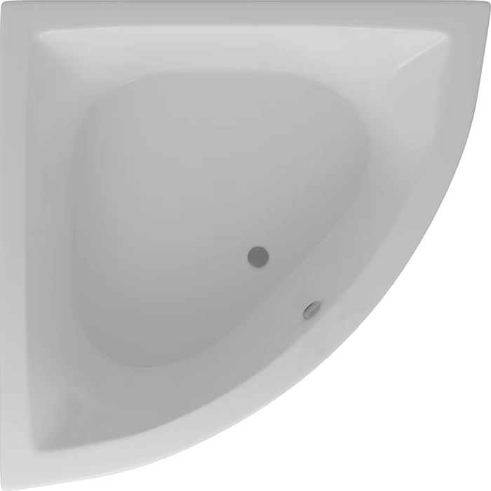 Акриловая ванна Акватек Юпитер 150x150, с каркасом, фронтальным экраном, сливом-переливом