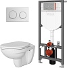 Комплект унитаз с инсталляцией VitrA Uno 9842B003-7206 подвесной унитаз + инсталляция + кнопка