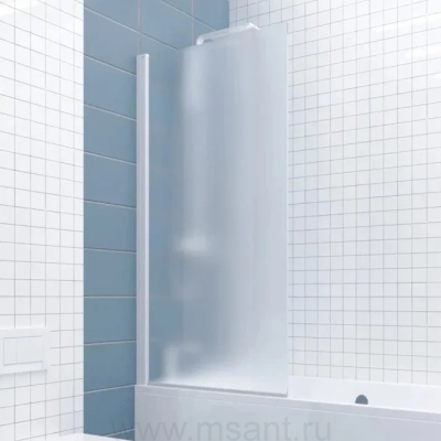 Шторка на ванну Kubele DE020 DE020P601-MAT-WTMT-60х150 150х60, профиль белый матовый, стекло матовое