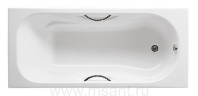 Чугунная ванна Roca Malibu 2315G000R 150x75см, с отверстиями для ручек