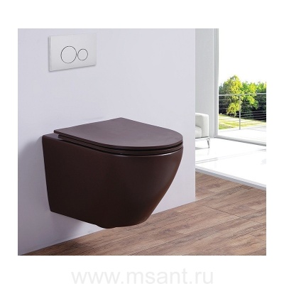 Унитаз подвесной AZALEA (Matt Coffee). Размер: 480x365x360. 
