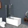 Шторка на ванну BelBagno Uno V-2-80/150-C-Cr стекло прозрачное
