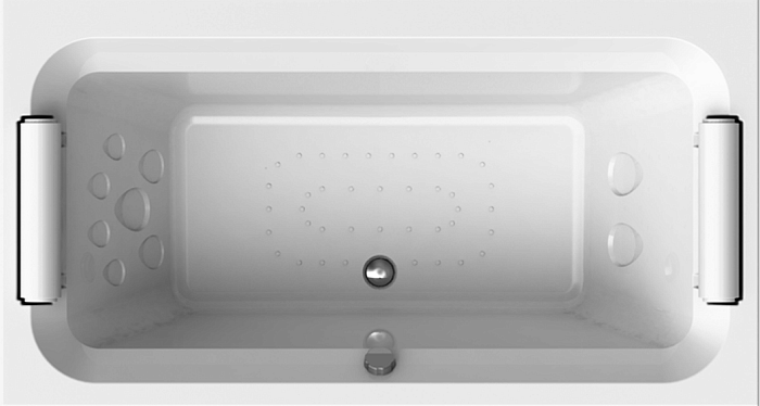 Акриловая ванна Radomir Хельга 1 185x100 с опорной рамой, сливом-переливом, подголовниками