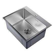 Мойка настол.монтаж 53х43 (3,0) вып 3 1/2 MIXLINE PRO 22см с сифоном (сатин НАНО)