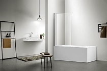 Шторка на ванну Aquatek, одноэлементная, поворотная 800X1500 профиль хром, стекло прозрачное (старый артикул AQNAP6211-80)