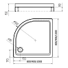 Душевой поддон акриловый AQUATEK 80*80*15 1/4 R50 с ножками с фронтальным экраном, без сифона с уп. 