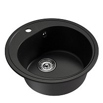 Мойкa MIXLINE ML-GM11 круглая, ультра-черная (344), 500мм (глуб. чаши 180)