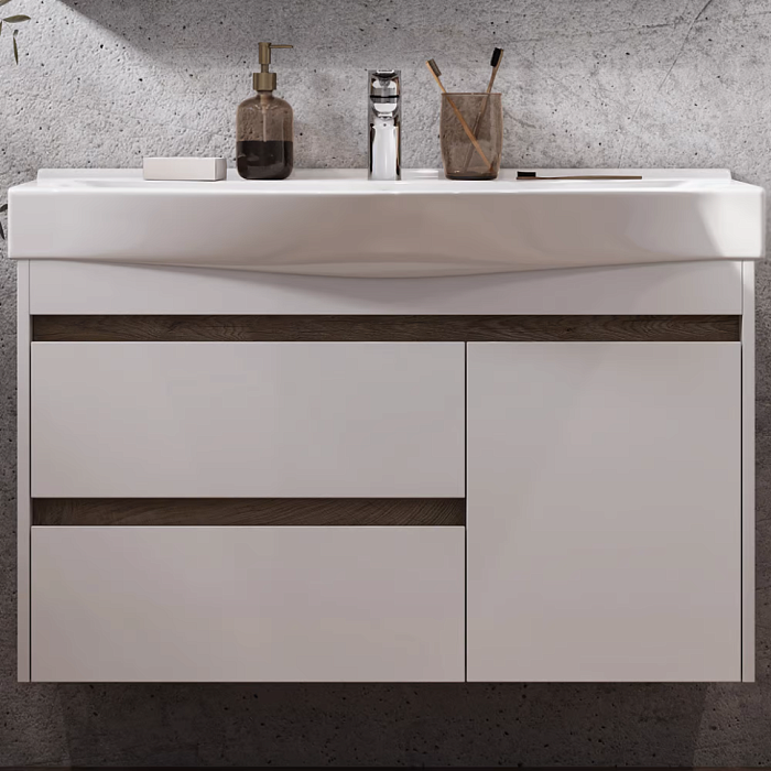 Тумба AQUATON Нортон 100, подвесная, белый глянец