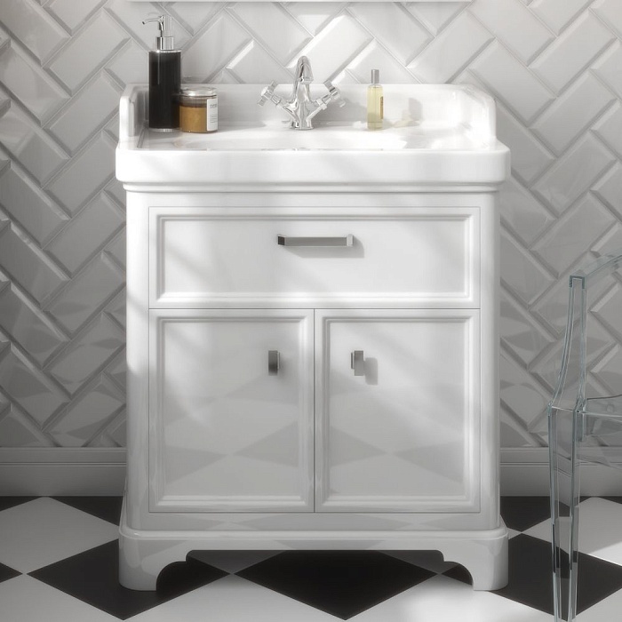 Тумба Kerama Marazzi Pompei 80 белая, с 1 ящиком и 2 дверками