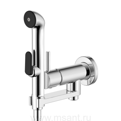 Комплект Aquatek AQ1819CR НИКА для гигиенического душа встроенный (смеситель + гигиеническая лейка + шланг)