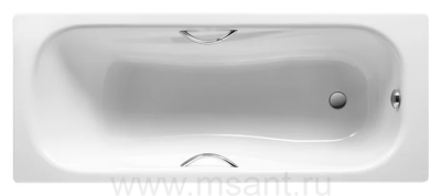 Стальная ванна Roca Princess-N 2203E0000 160x75см, с отверстиями для ручек