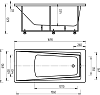 Акриловая ванна Акватек Либра 170x70, с каркасом, фронтальным экраном, сливом-переливом (справа)