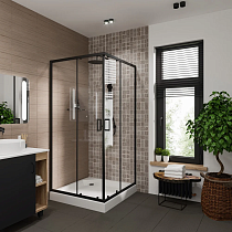 Душевой уголок Niagara Nova NG-6809-08 BLACK 100x100, квадратный, черный