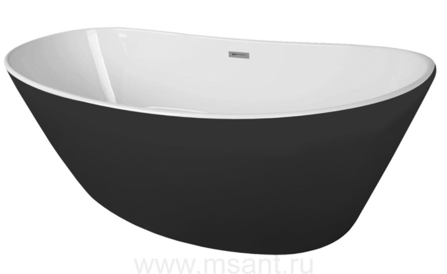 Ванна акриловая Azario EASTON 180x82 с черными внешними стенками, сифоном и металлической рамой 