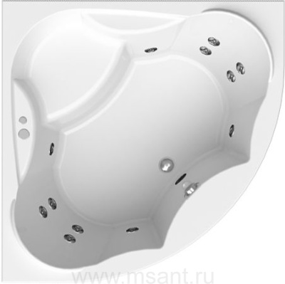 Акриловая гидромассажная ванна Vannesa (Radomir) Сандра 150х150 с каркасом и экраном, баланс