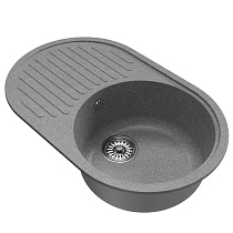 Мойкa MIXLINE ML-GM16 овальная с крылом, графит (342), 730*460*180мм
