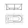 Акриловая ванна Акватек Лея 170x75, с каркасом, фронтальной панелью, сливом-переливом (слева)