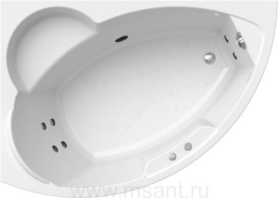 Акриловая гидромассажная ванна Vannesa (Radomir ) Алари 170х120, с каркасом и экраном, классик, L