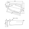 Ванна асимметричная Cersanit JOANNA 150x95 правая