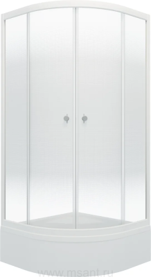 Душевой уголок Triton Лайт 100х100 В Градиент, Белый с поддоном +сифон D90мм