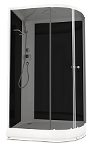 Душевая кабина DOMANI-SPA Delight Slim 128 L низкий поддон черная стеклянная задняя панель тонированное стекло без электрики 1200*800*2180