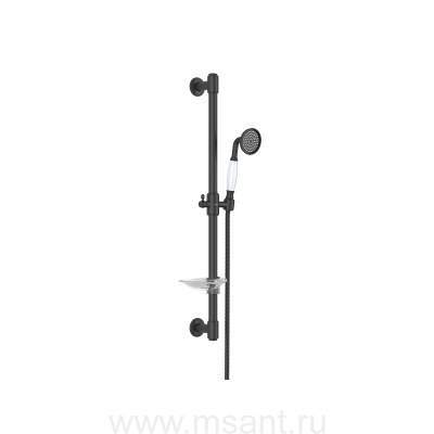 Душевой гарнитур 1jet 65 см AQUATEK, матовый черный AQ2020MB КЛАССИК