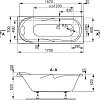 Акриловая ванна Vagnerplast Minerva 170x70 ультра белый