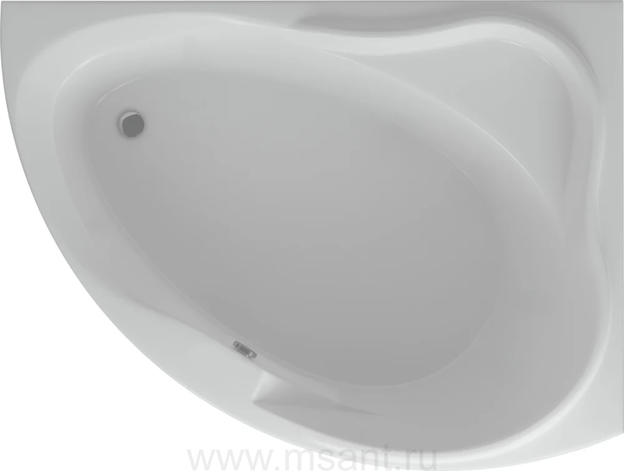 Акриловая ванна Акватек Альтаир 160x120 R, с каркасом, фронтальной панелью, сливом-переливом