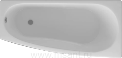 Акриловая ванна Aquatek Пандора 160x75 R, с каркасом, фронтальным экраном, сливом-переливом