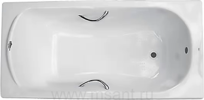 Чугунная ванна Roca Haiti 2330G000R 160x80см, с отверстиями для ручек