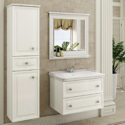 Мебель для ванной Comforty Феррара 80, подвесная, белая с раковиной 50180