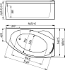 Ванна из искусственного камня Фэма Аделина 160x100 L(металлические ножки с подпятниками) 