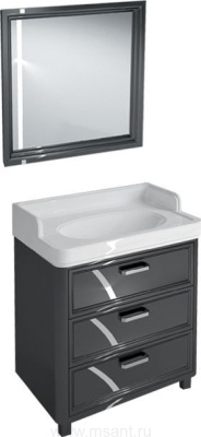 Мебель для ванной Kerama Marazzi Pompei 80 черная, с 3 ящиками