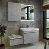 Тумба Comforty Осло 80, подвесная, бетон светлый с раковиной Fest 80 F01